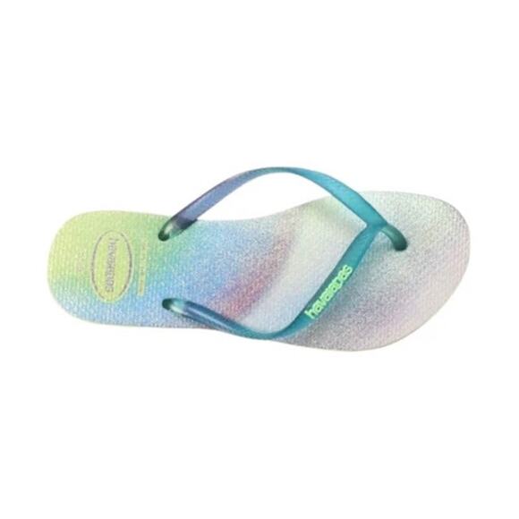 NEW Havaianas 11 12 41 42 Slim Metallic Rainbow Flip Flops Sandal Rubber Thong - Picture 5 of 12